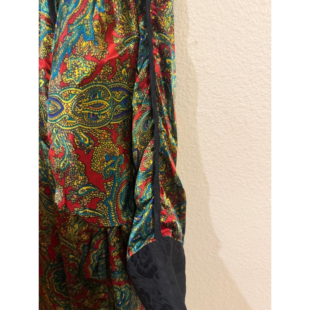 Vintage Victorias Secret Gold Label Paisley Satin Terry Cloth Robe One Size - Picture 6 of 6